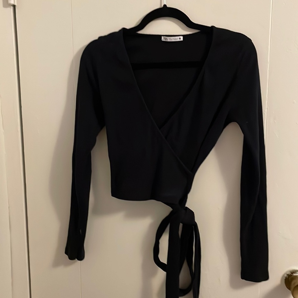 Zara wrap style crop top. EUC!